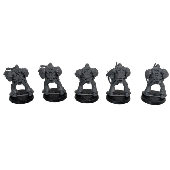 Warhammer 40k Dark Angels Space Marines Lot of 5 Assembled Unpainted w Brush - Picture 12 of 16